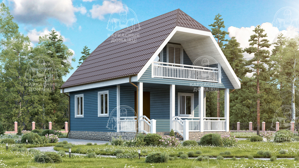 Каркасный дом 8x6 Проект "Стеатит"