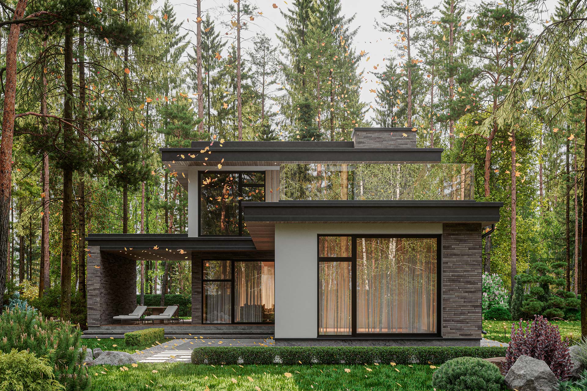 Дом в стиле Хай-Тек «Диллон» для узкого участка