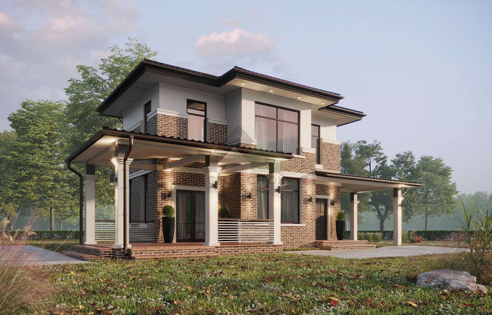 Дом из керамических блоков С-197 КЕ «Прерий»