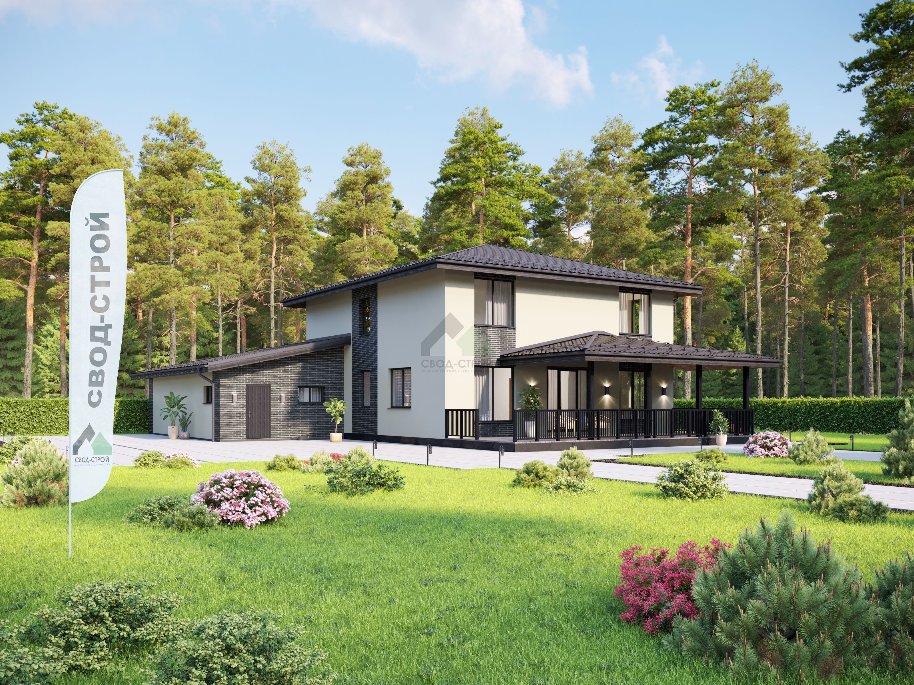 Дом из газобетонных блоков С-378 ГБ «Аден»