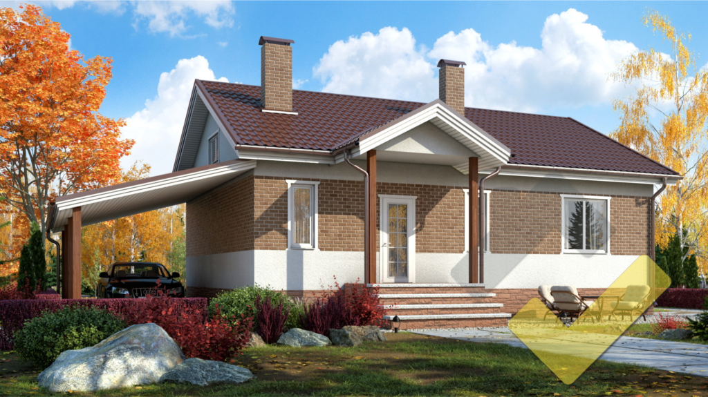 Строительство каркасного дома 11,5х8 "Коралл" под ключ