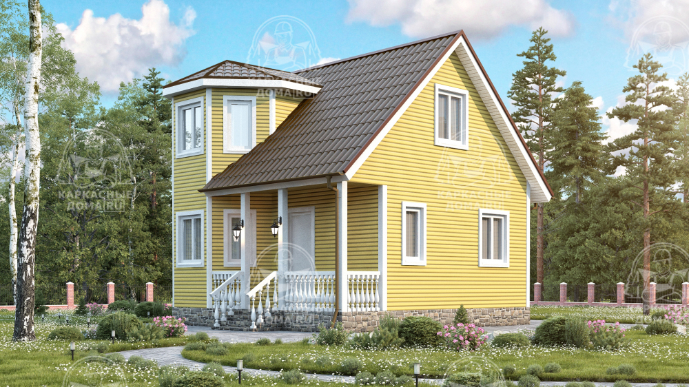 Каркасный дом 7x6 Проект "Авантюрин"