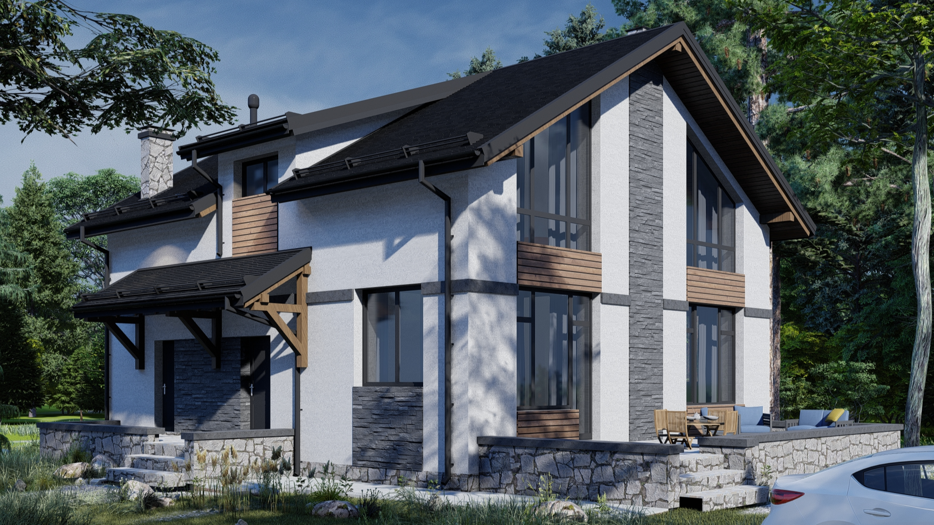 Дом по проекту «ЗС 01-15-01» - Золотое Сечение