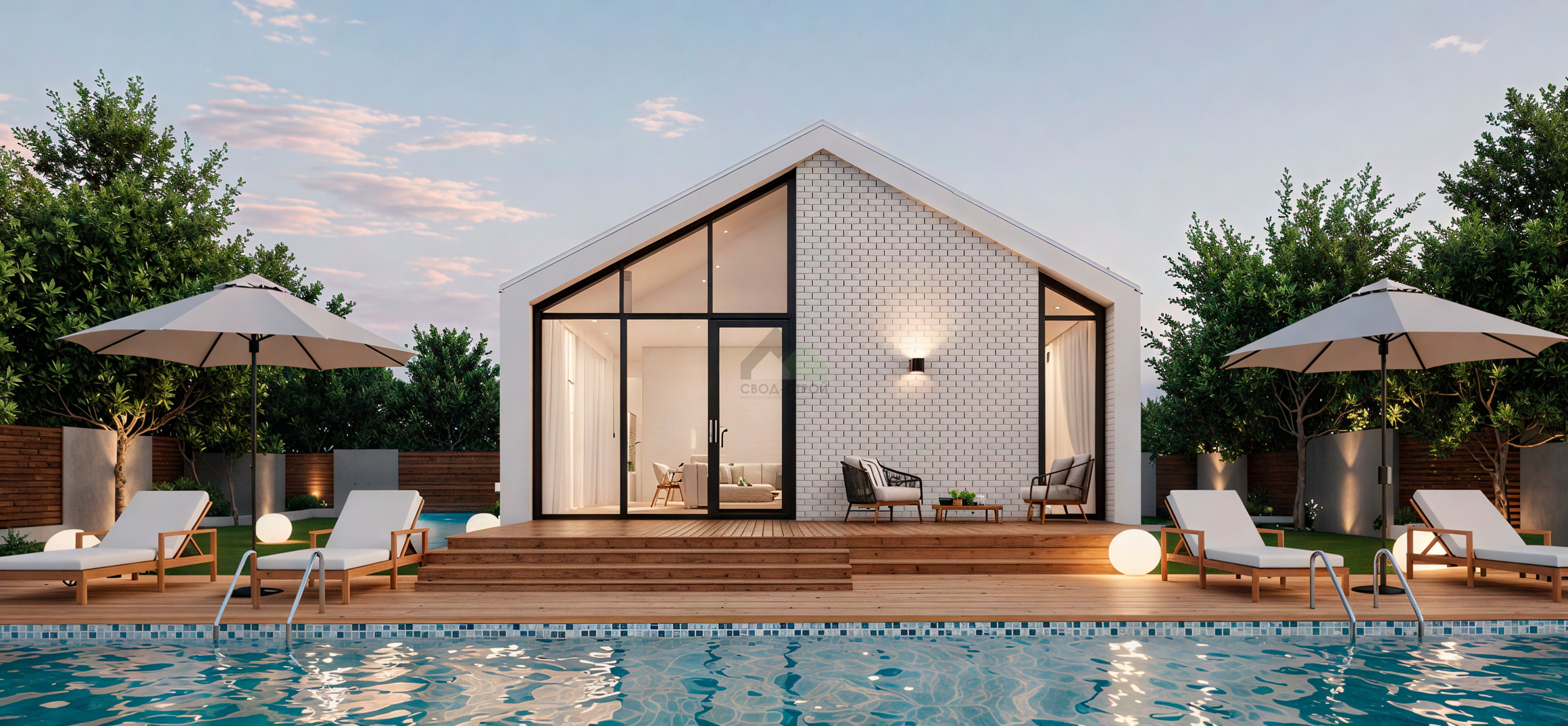 Кирпичный дом С-123 К «Усадьба белая»