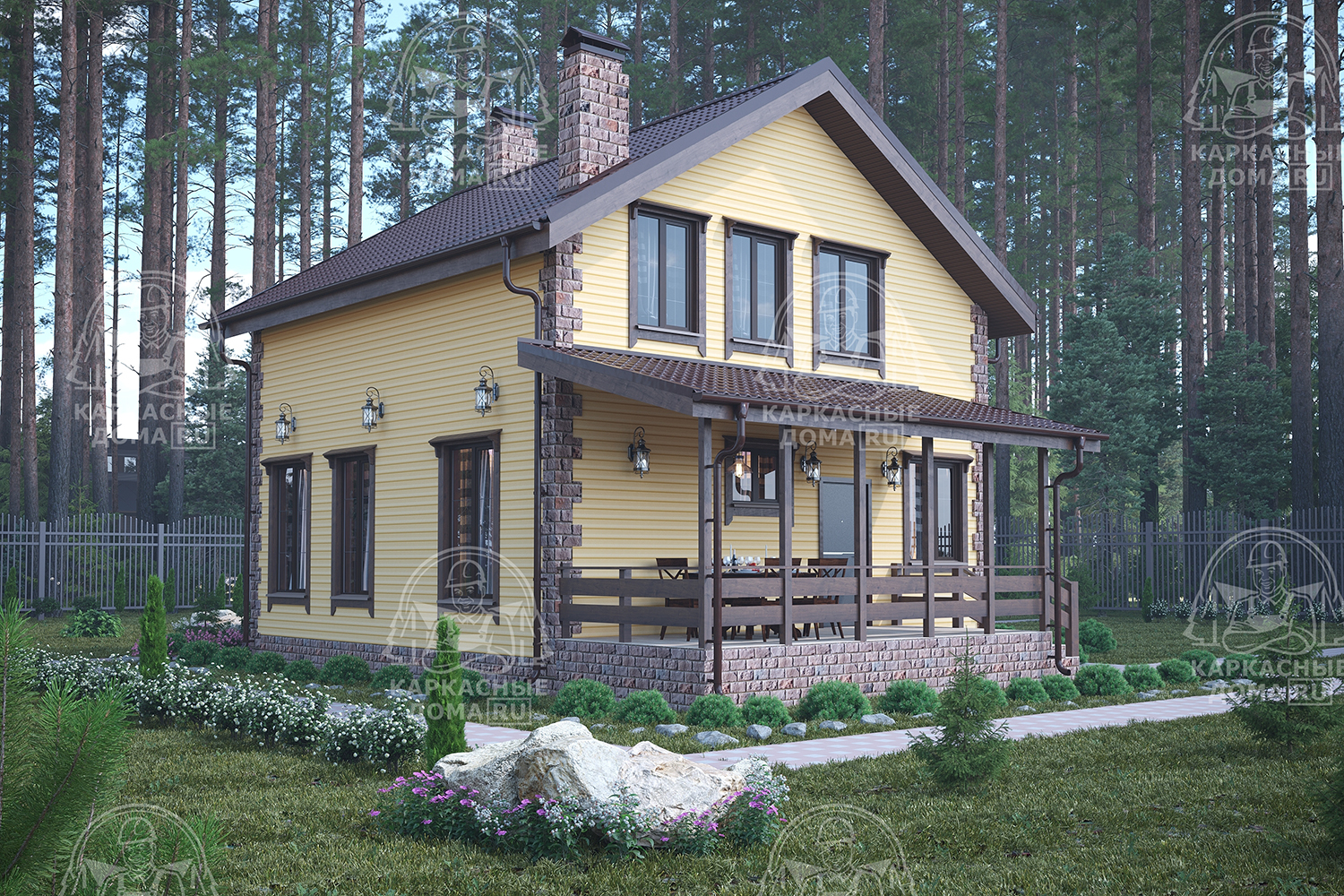 Каркасный дом 8x8 Проект "Кордиерит"