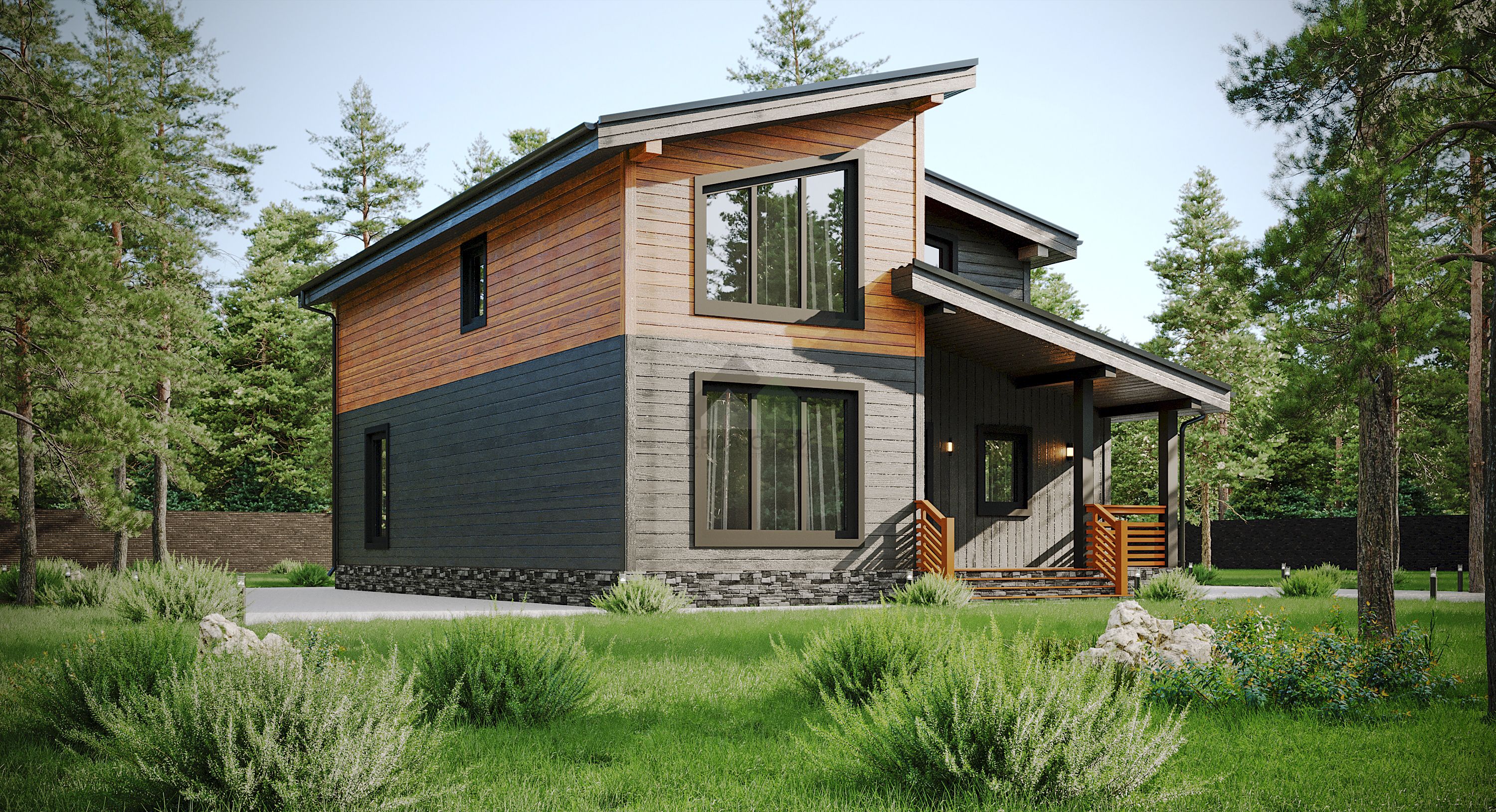 Дом из газобетонных блоков С-202 ГБ «Урбис»