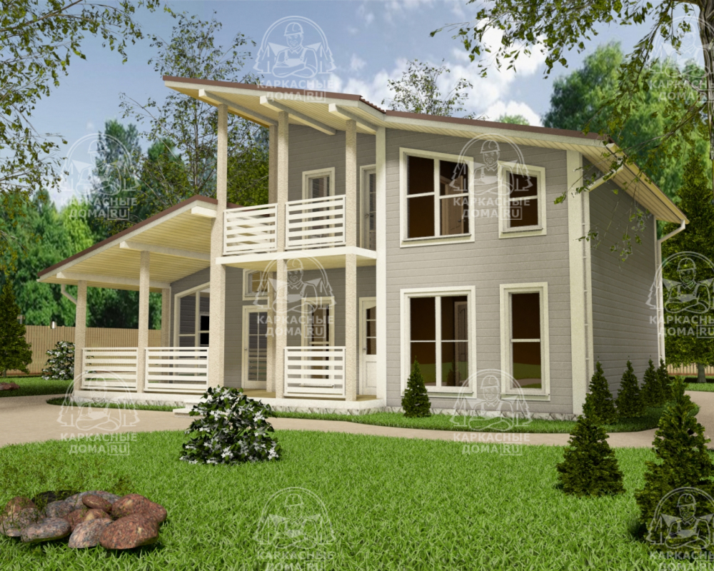 Каркасный дом 12x10 Проект "Эльбаит"