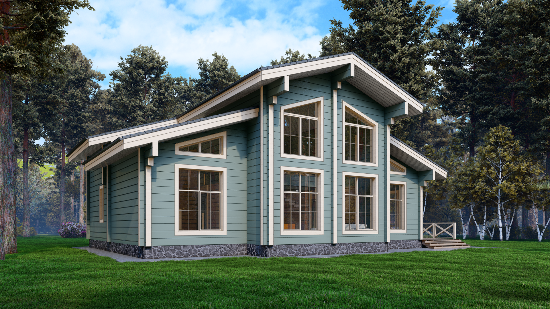 Дом из клееного бруса «Стокгольм» | ЭкоТех