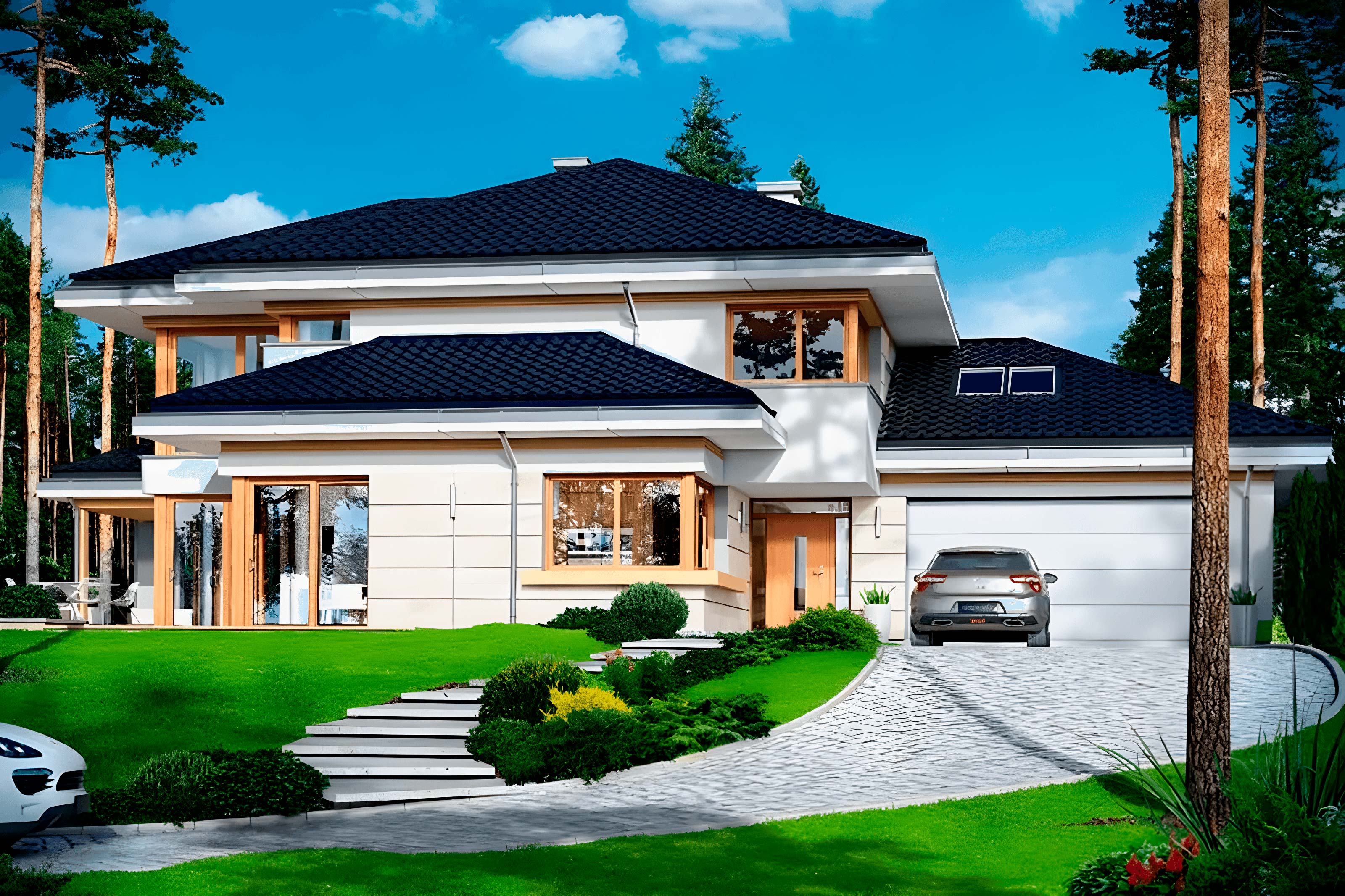 Двухэтажный коттедж с камином «EDEN»