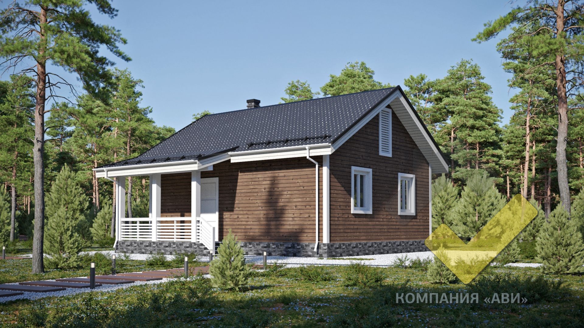 Строительство каркасного дома 8х7 "Сегежа" под ключ