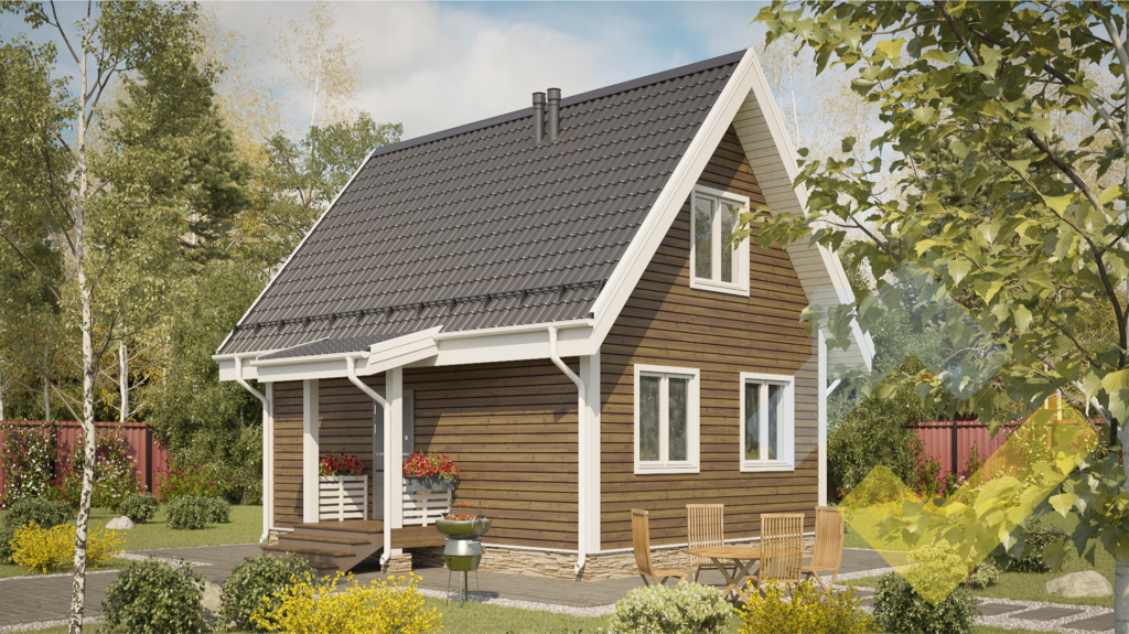 Строительство каркасного дома 8х6 "Люси-2" под ключ