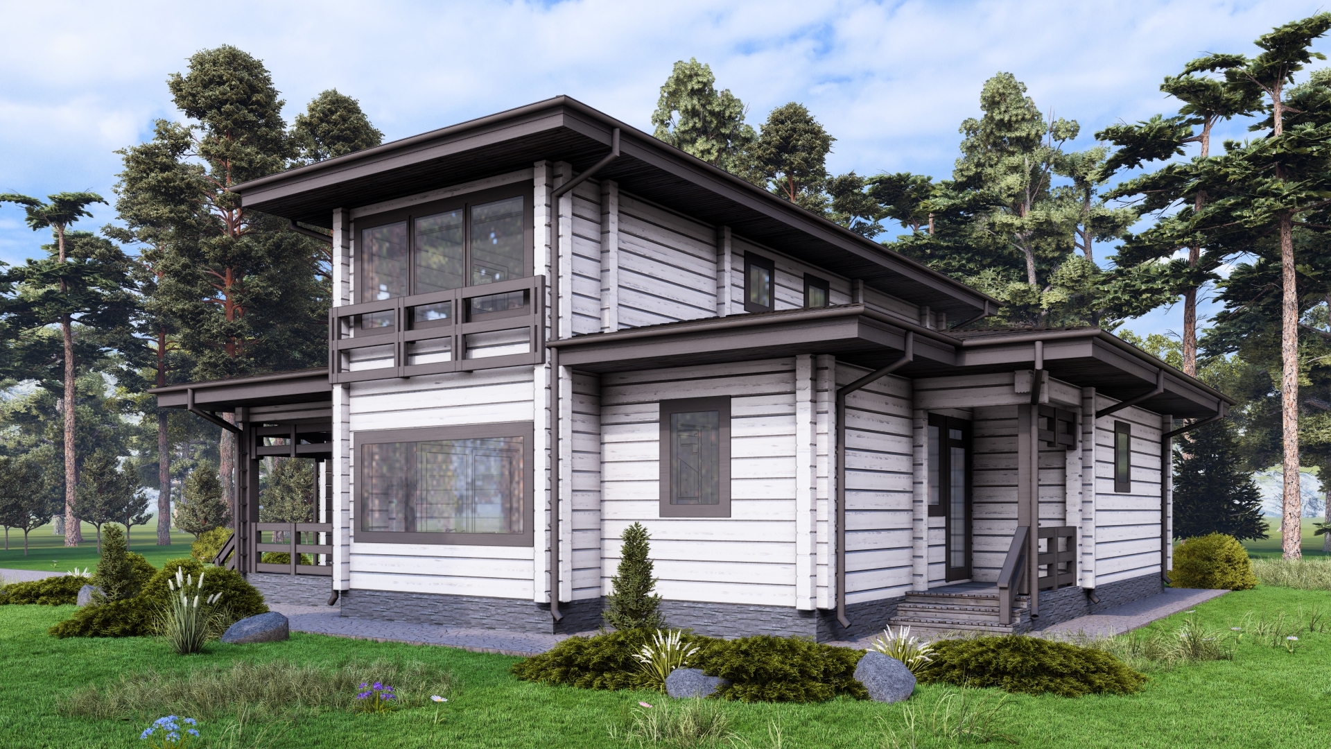 Дом из клееного бруса «Райт» | ЭкоТех