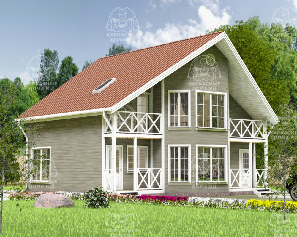 Каркасный дом 10.2x9.2 Шерл