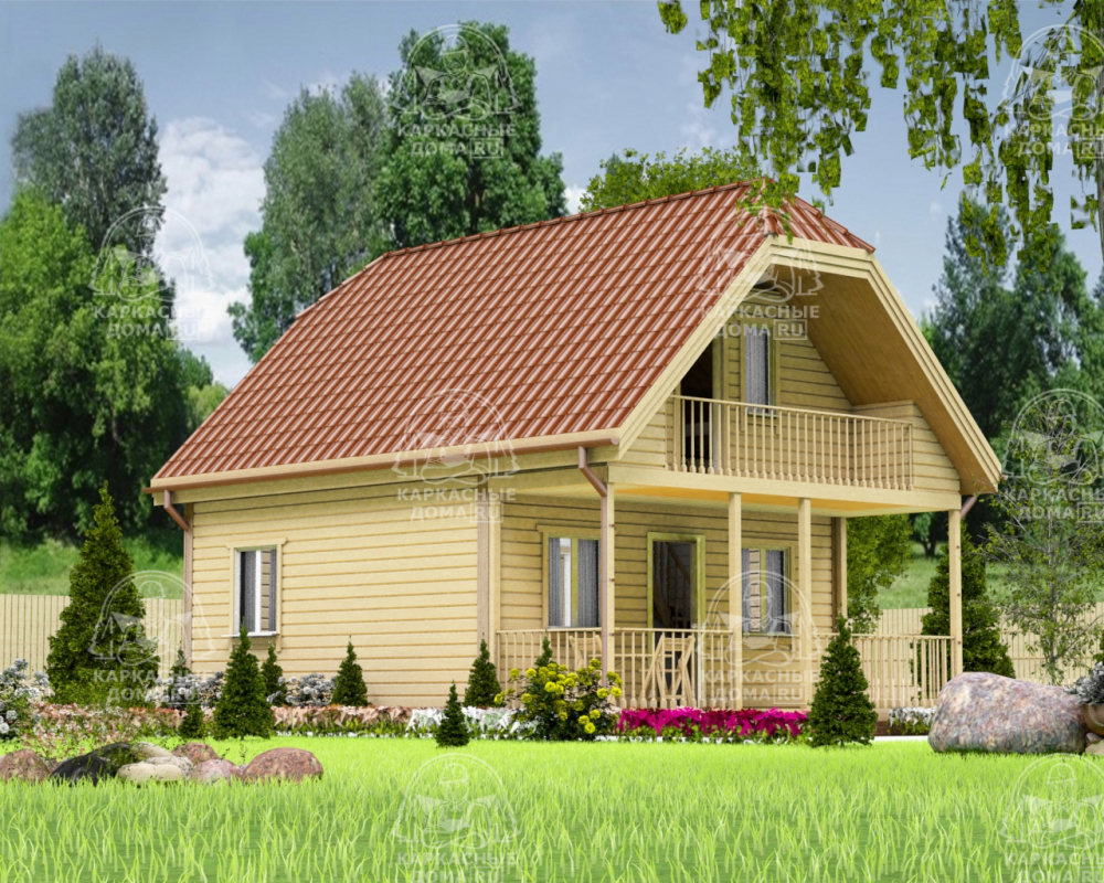 Каркасный дом 8x6 Проект "Танзанит"