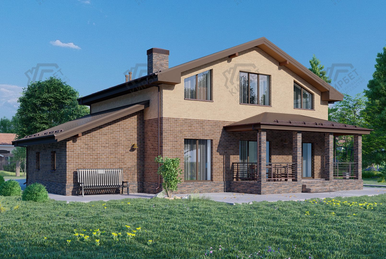 Проект дома из газоблоков 15х12 ГББ-200: цена 8167000 руб.