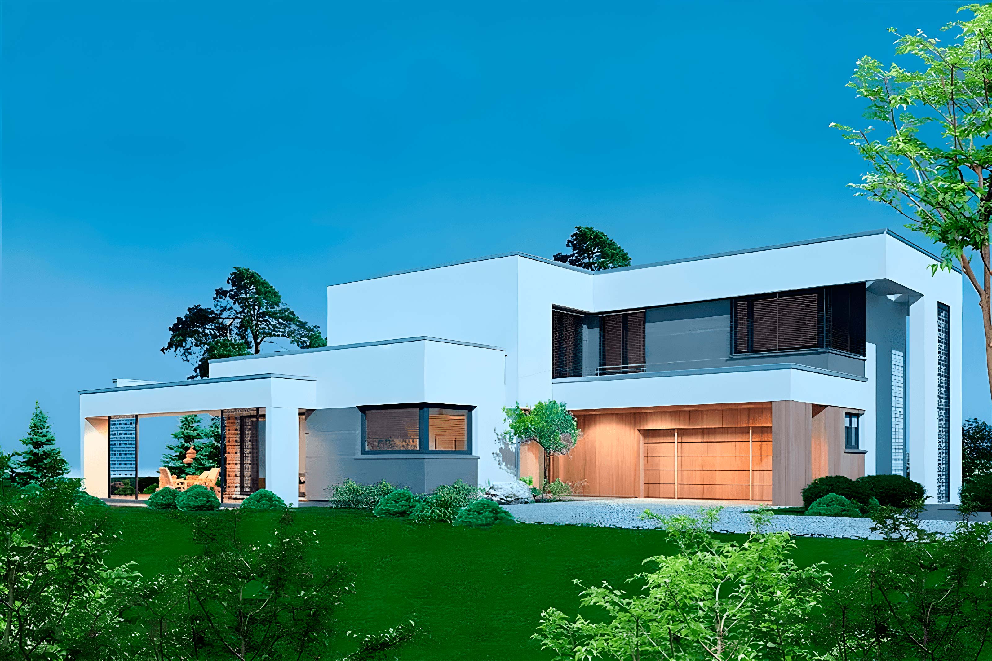 Двухэтажный коттедж в современном стиле «ENGEL»