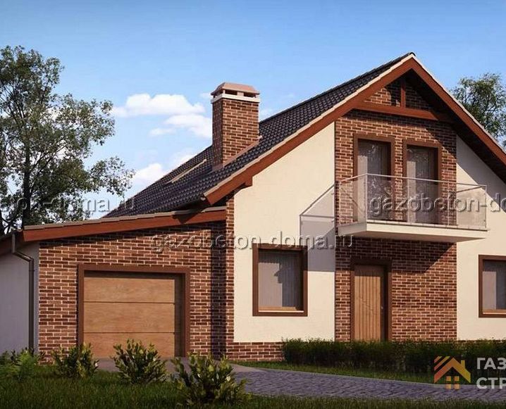 Дом из газобетона Проект ГБ-208