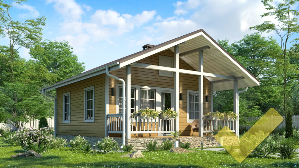 Строительство каркасного дома 7х7 "Паули" под ключ