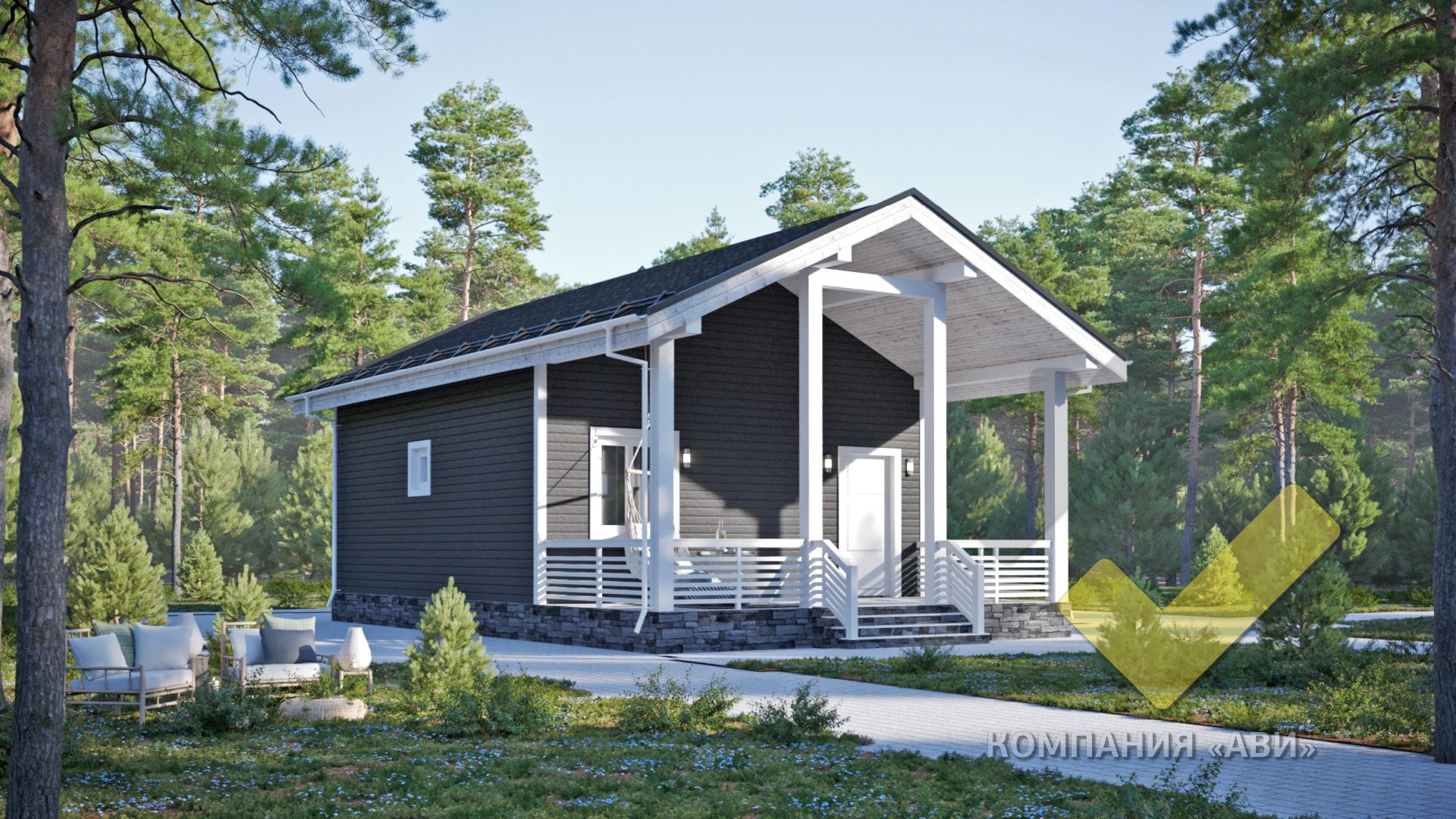 Строительство каркасной бани 7,5х6,5 "Атрос-2" под ключ