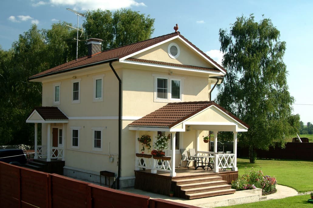 Проект двухэтажного каркасного дома Усадьба M под ключ от компании БАКО