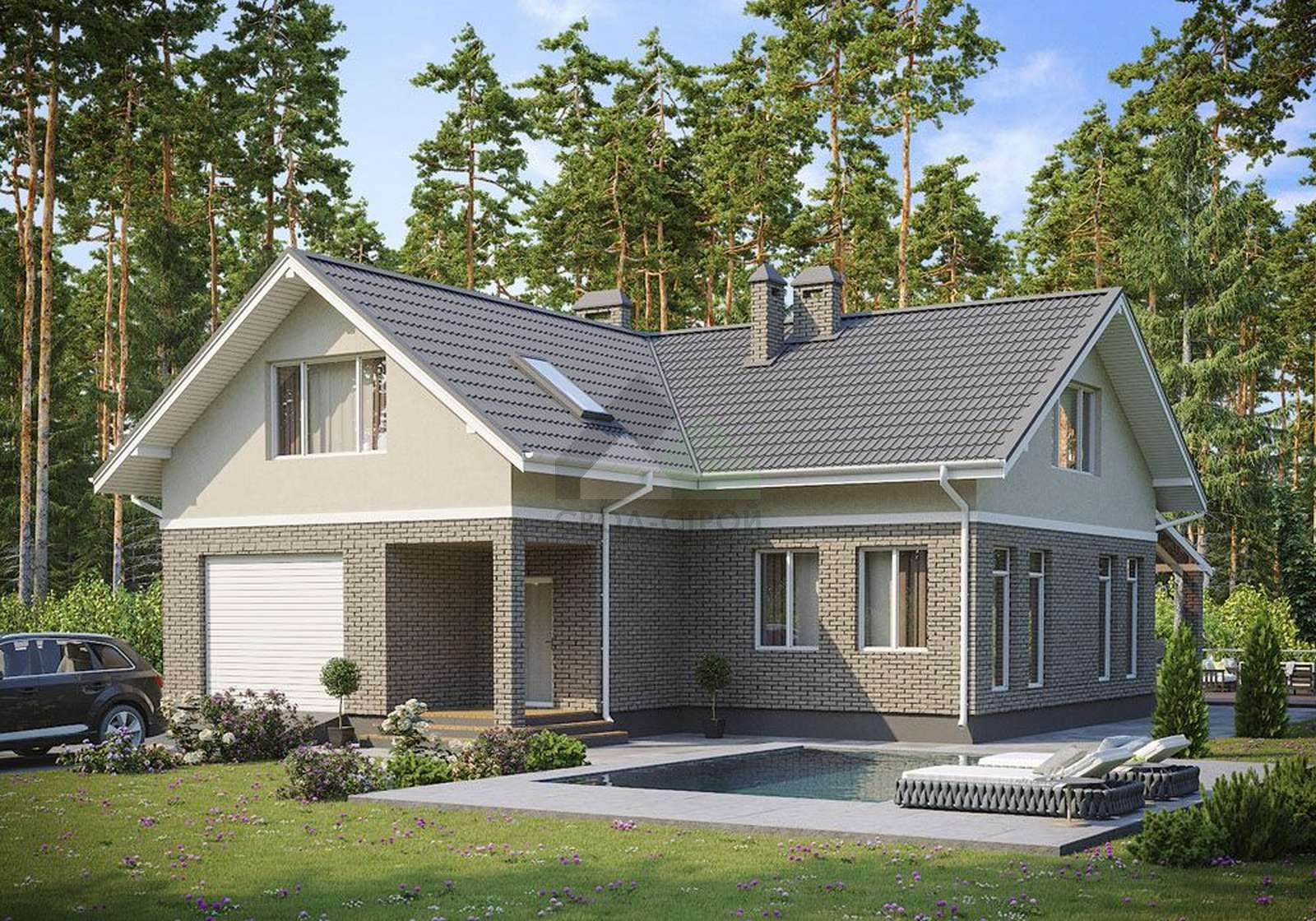 Дом из керамических блоков С-322 КЕ «Ясень»