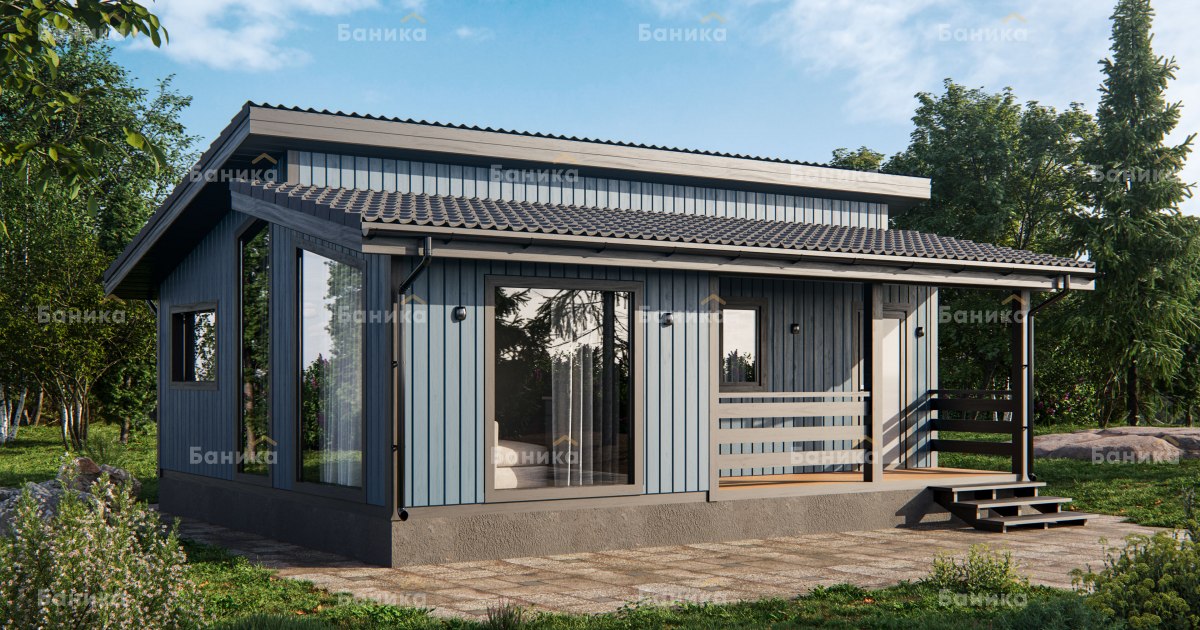 Каркасная баня «КБ-48