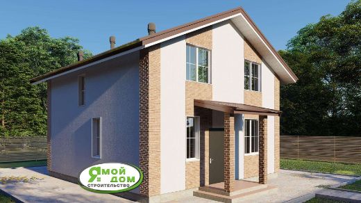 проект каменного дома Удача - 124 м²