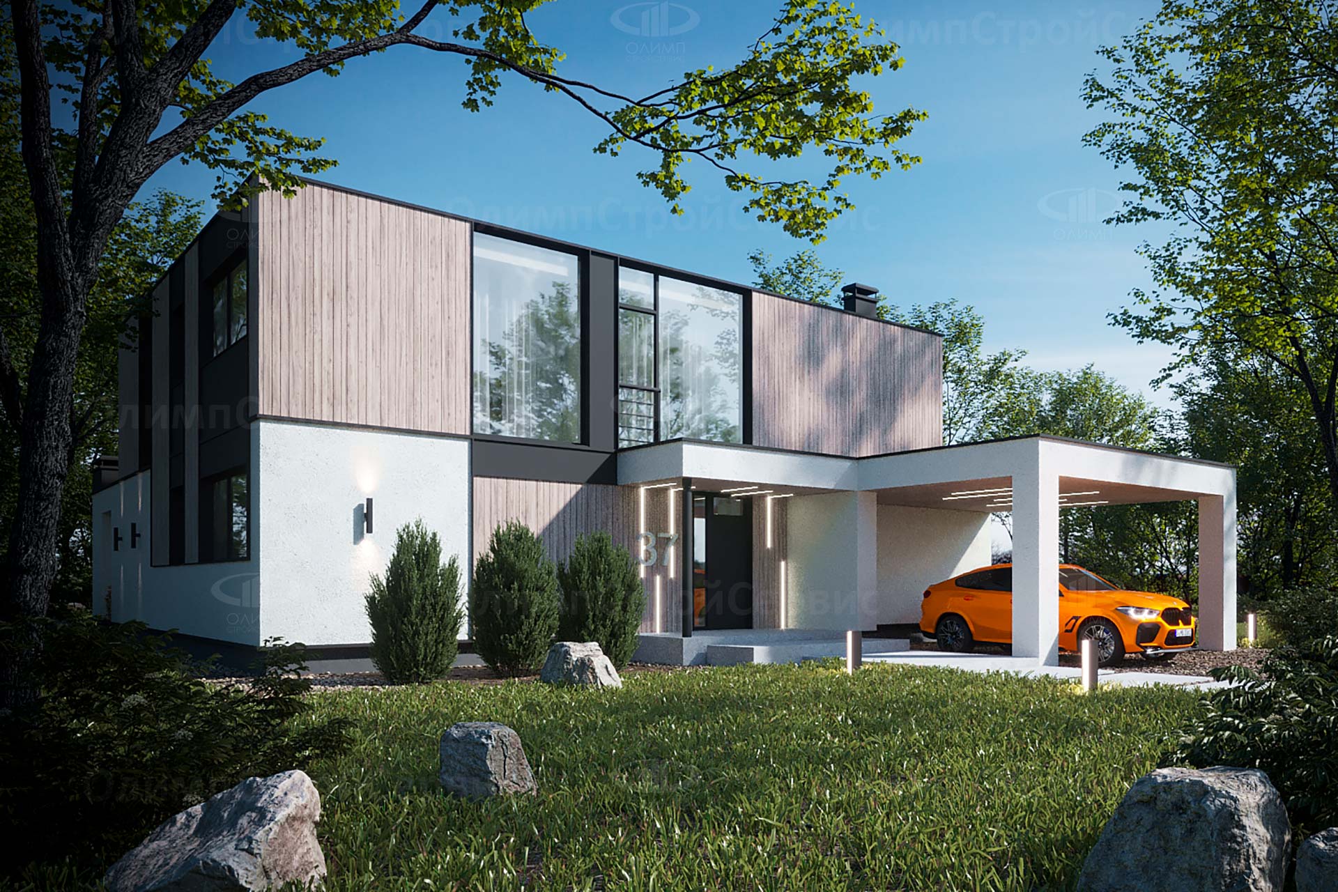 Современный дом «Истон» с плоской крышей