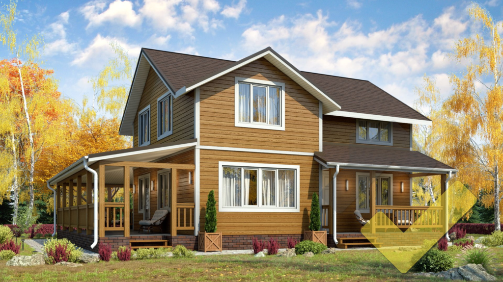 Строительство каркасного дома 10,6х8,5 "Викинг-2" под ключ