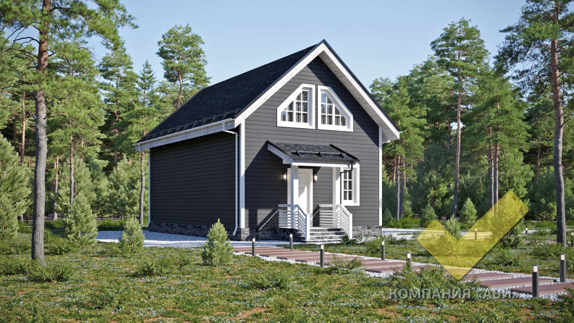 Строительство каркасного дома 9х6 "Ларион" под ключ