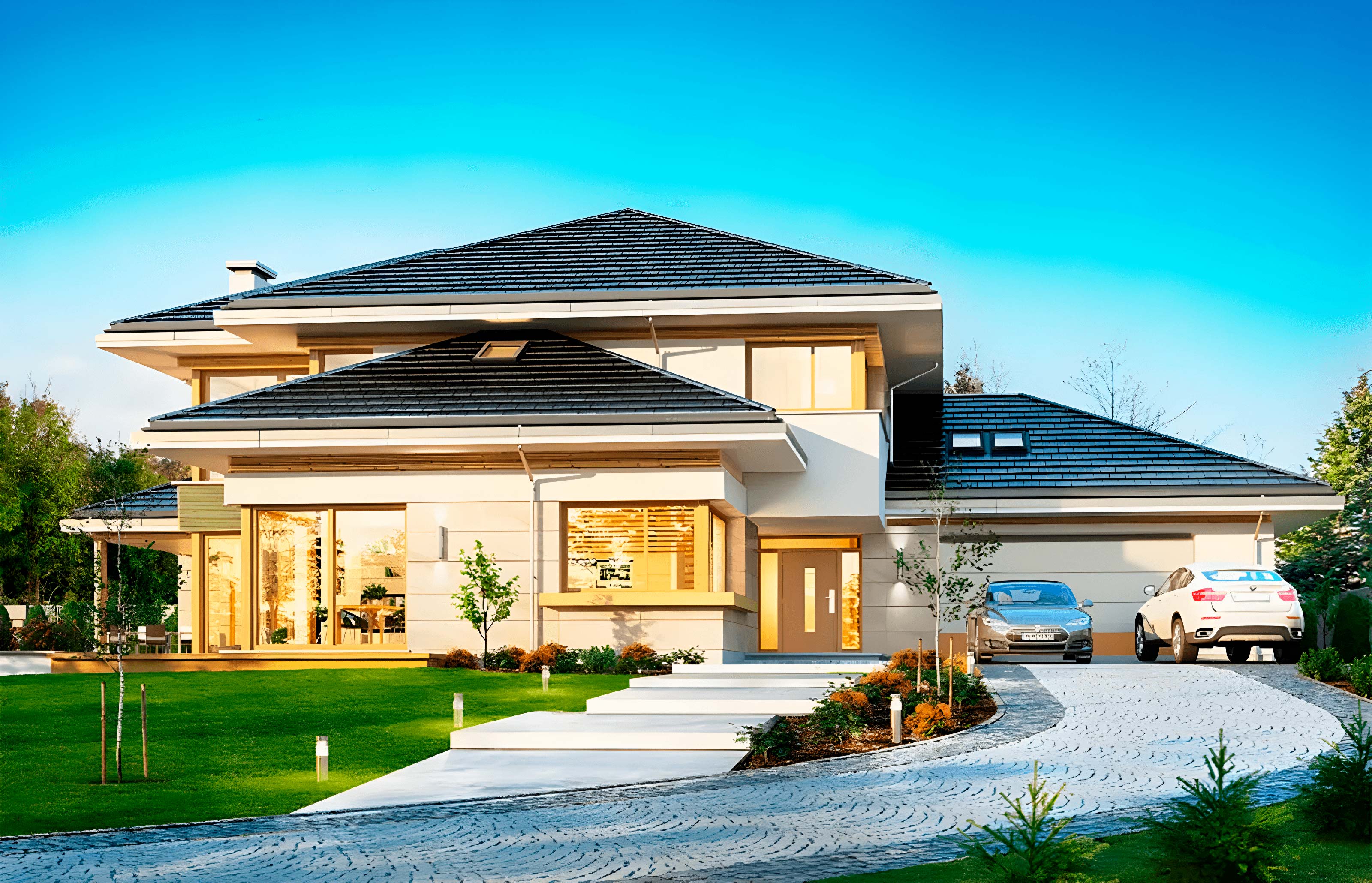 Двухэтажный дом с камином «MONS»