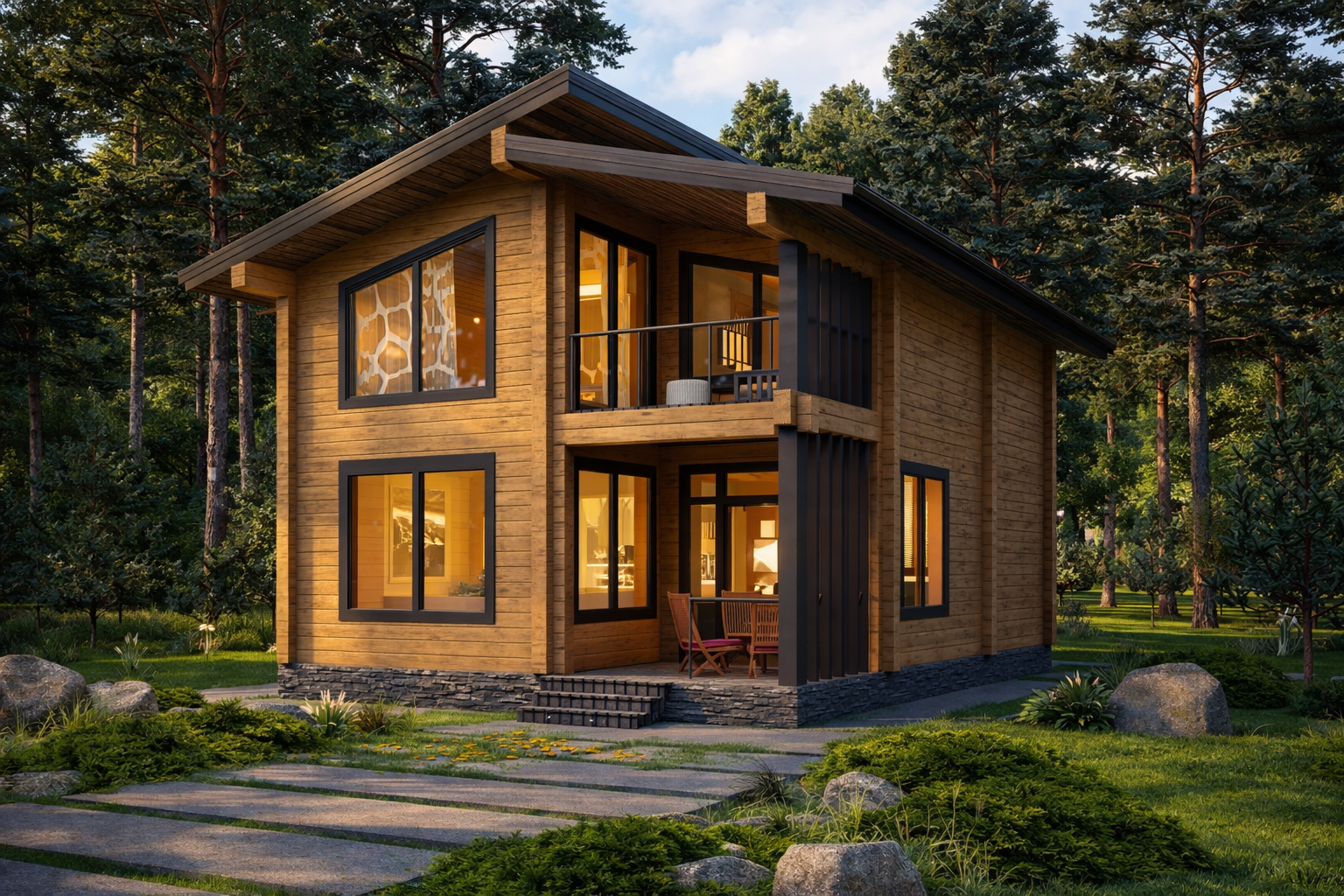 Дом из клееного бруса «Аркадия» | ЭкоТех