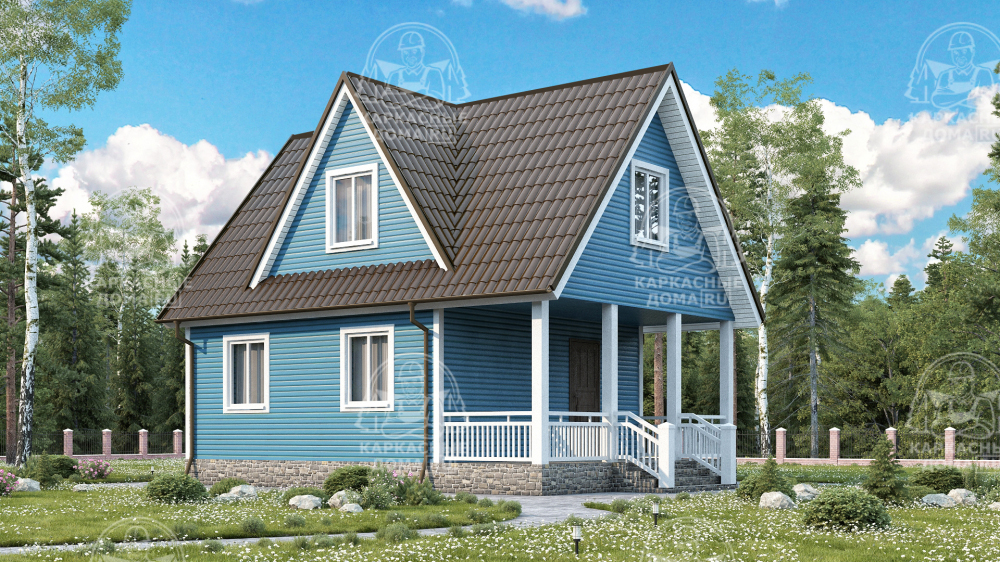 Каркасный дом 8x6 Проект "Автомалит"