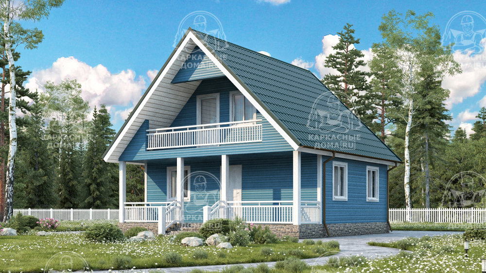 Каркасный дом 7.5x8 Проект "Цитрин"