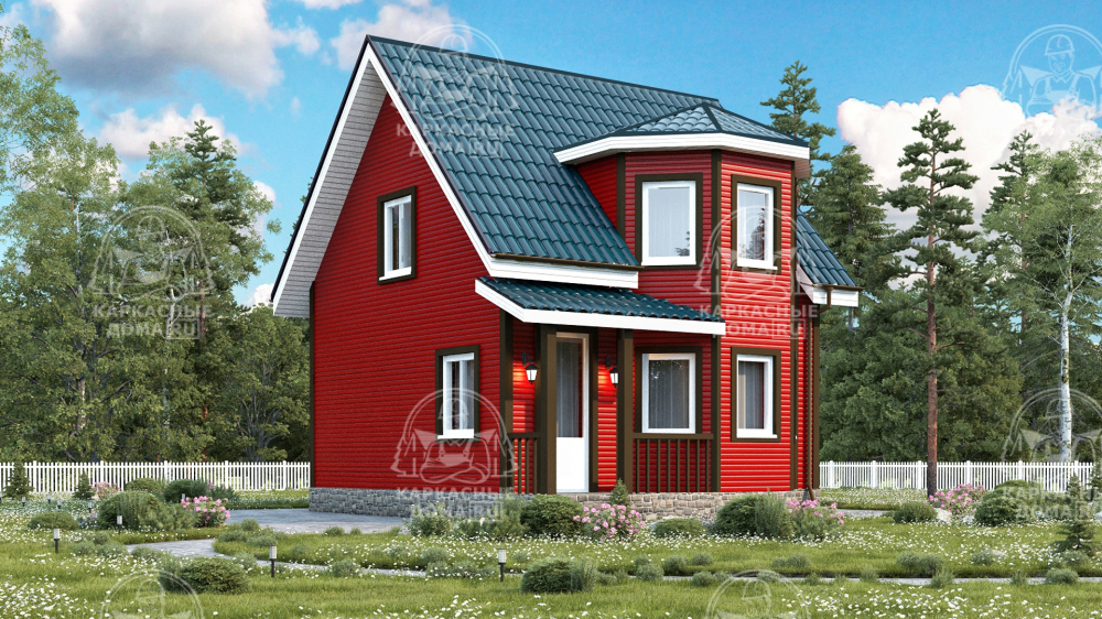 Каркасный дом 6x7 Проект "Пироп"