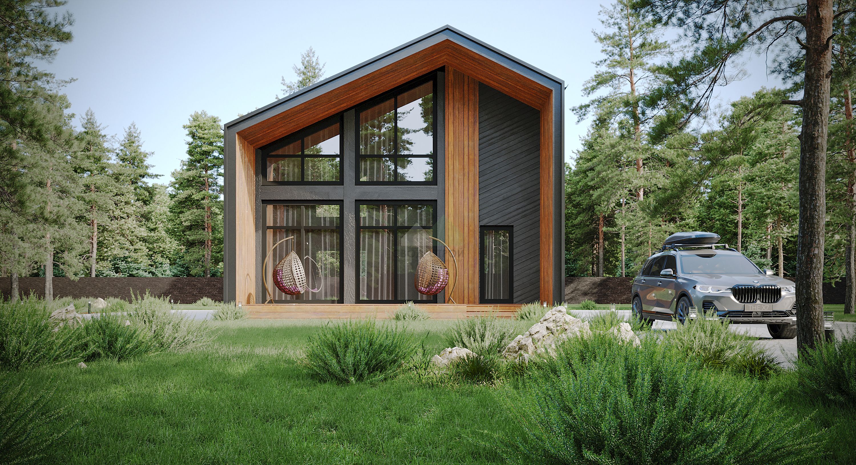 Дом из газобетонных блоков С-196 ГБ «Фрэйм»