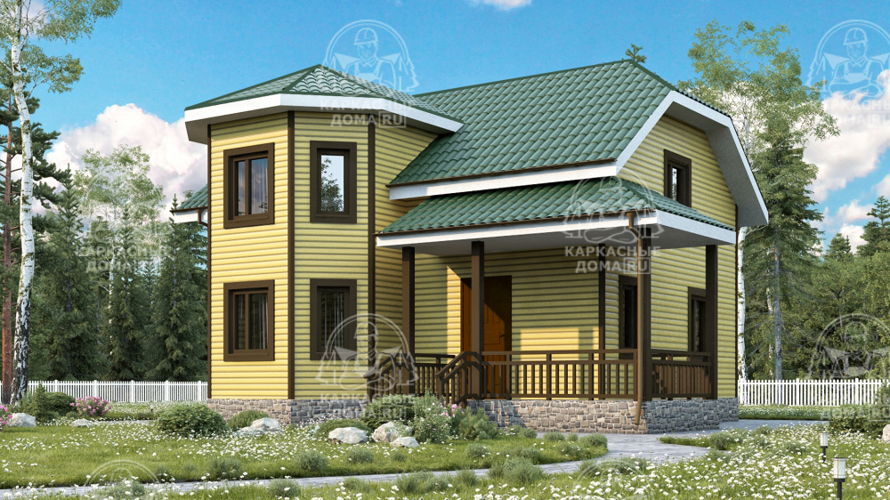 Каркасный дом 9x8 Проект "Турмалин"