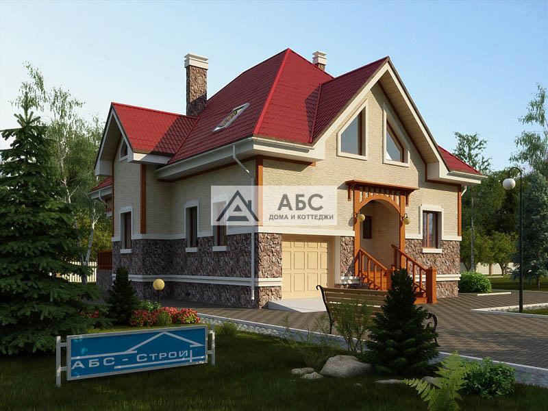 Проект двухэтажного коттеджа "Сандра КД" из газобетона