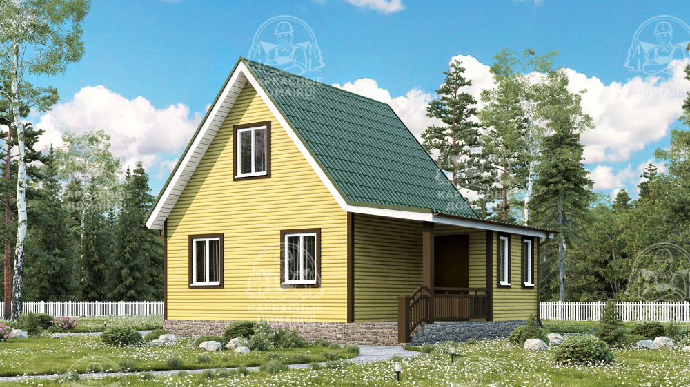 Каркасный дом 6x8 Проект "Андрадит"