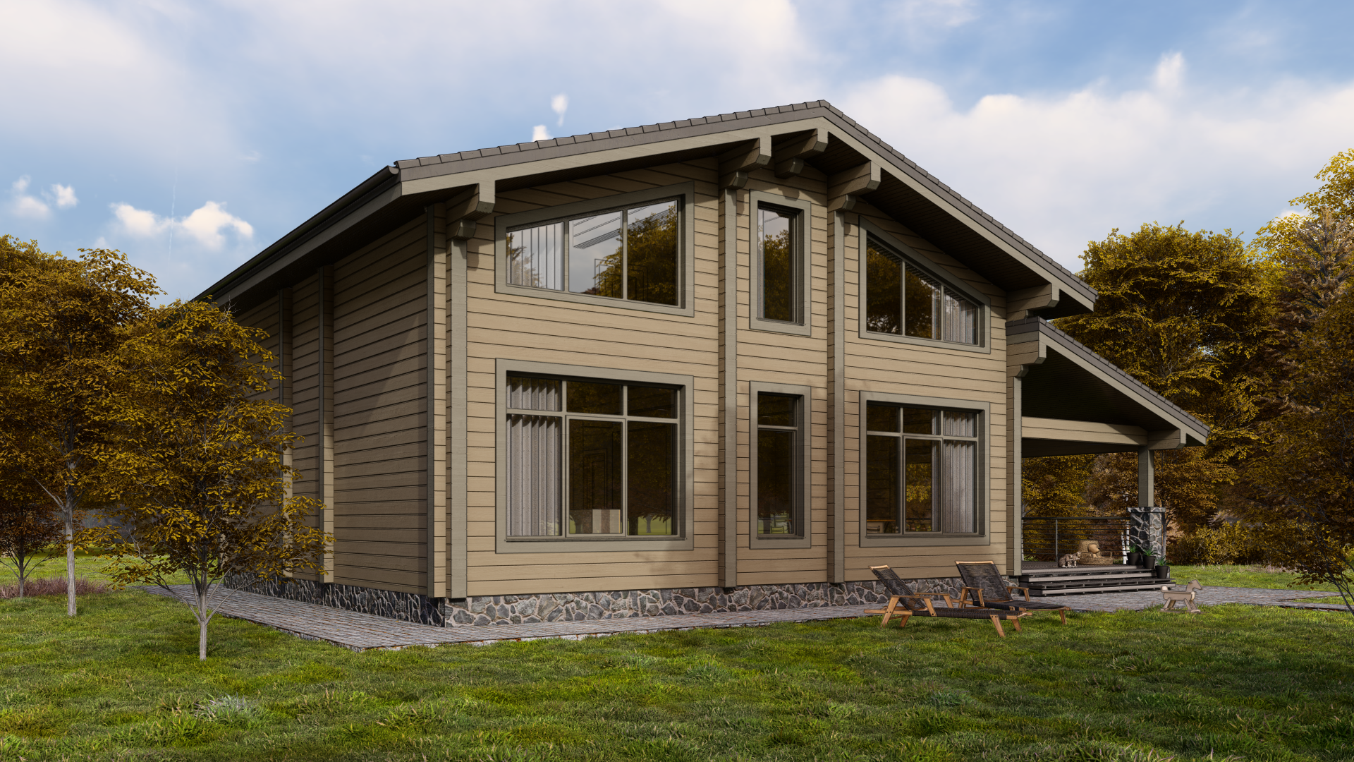 Дом из клееного бруса «Щербинка» | ЭкоТех