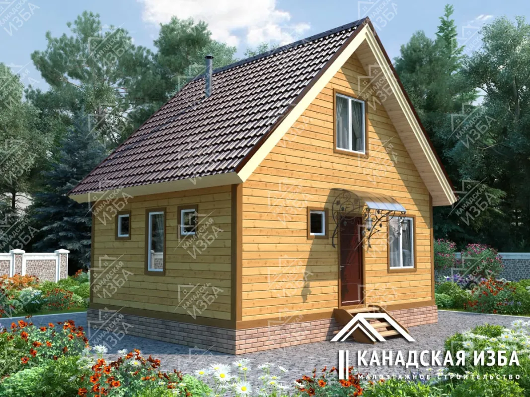 Каркасная баня «Ивушка»: цена и фото - проект бани от компании “Канадская изба”