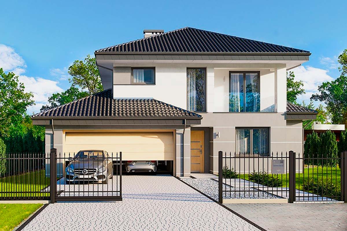 Двухэтажный дом с гаражом на две машины «Рейтон»