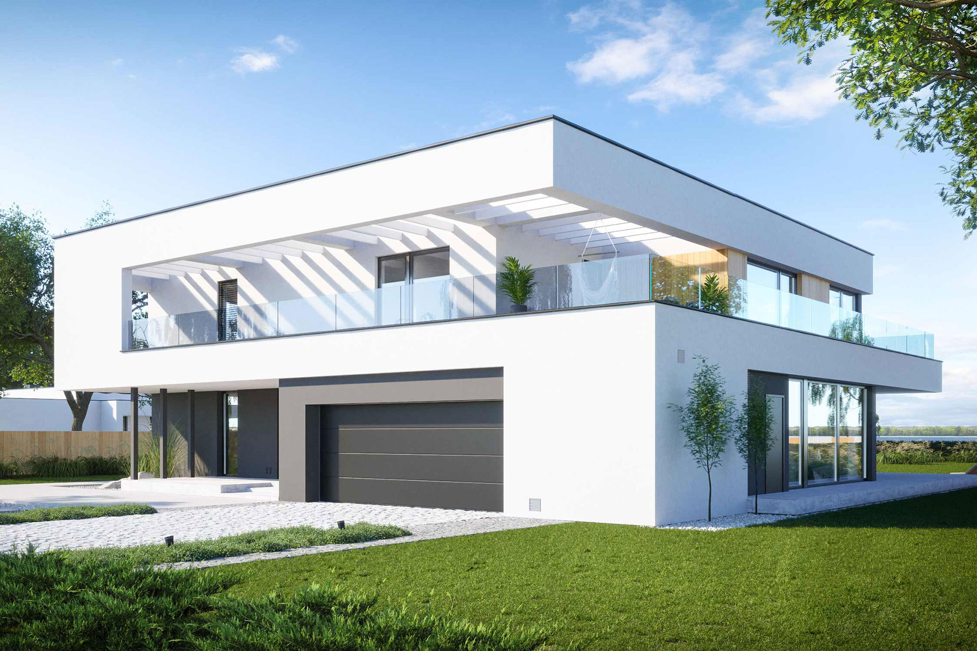 Современный двухэтажный дом «Редвуд» с гаражом