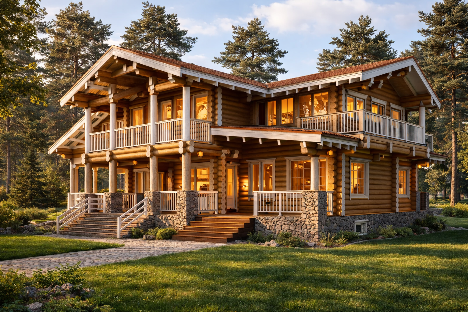 Дом из бревна ручной рубки «Ньютон» | ЭкоТех