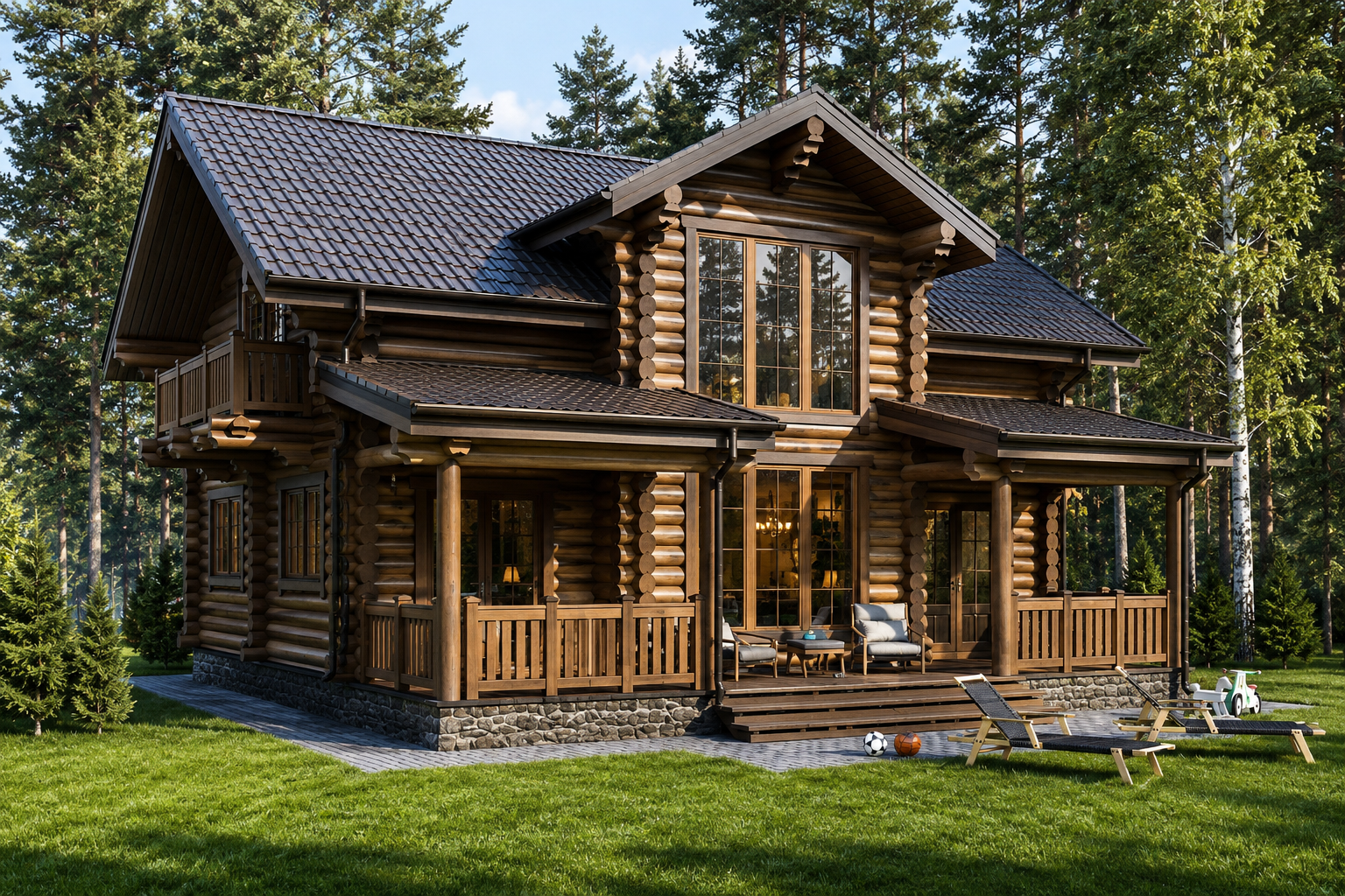 Дом из бревна "Енисей" | ЭкоТех