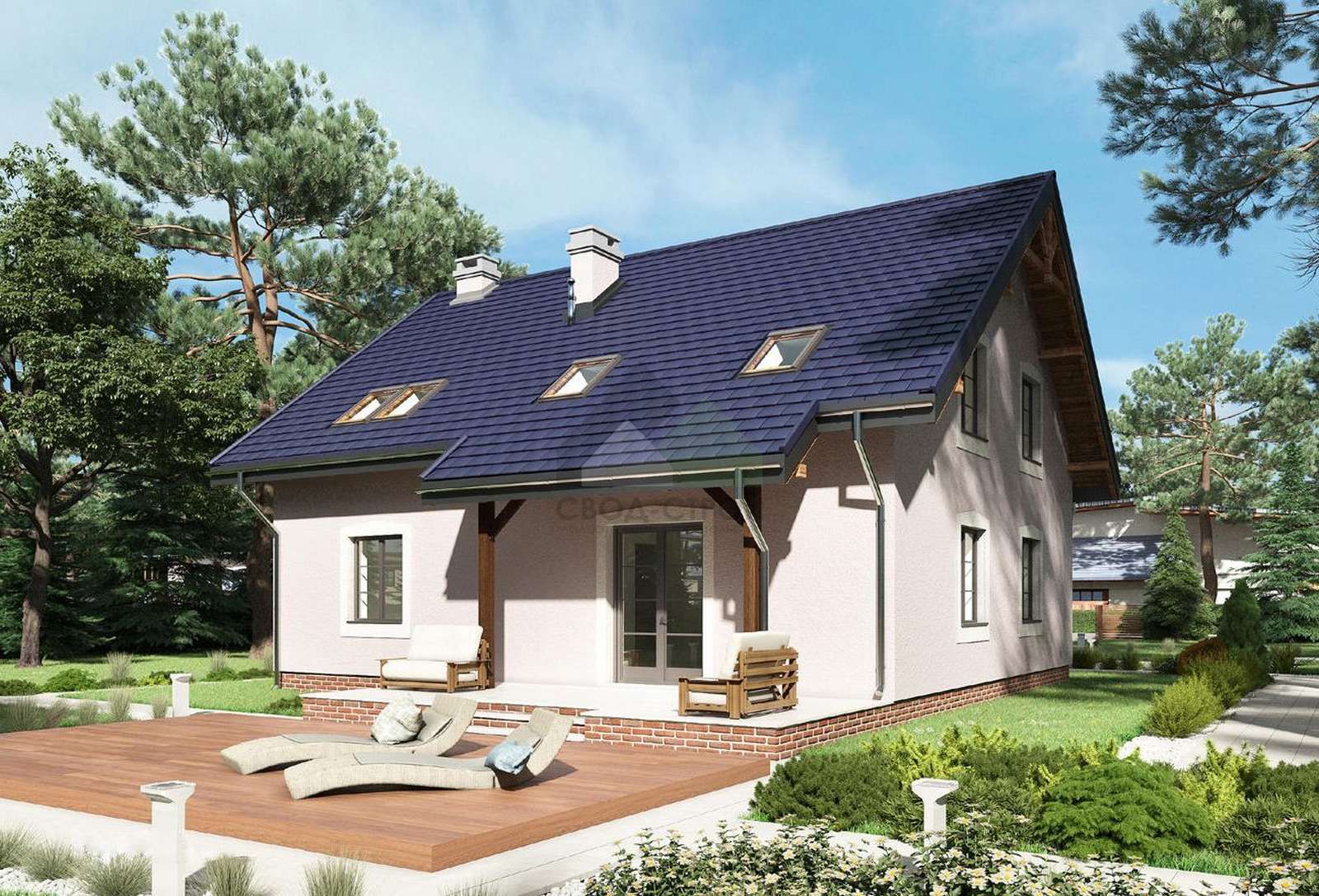 Дом из газобетонных блоков С-147 ГБ «Марципан»