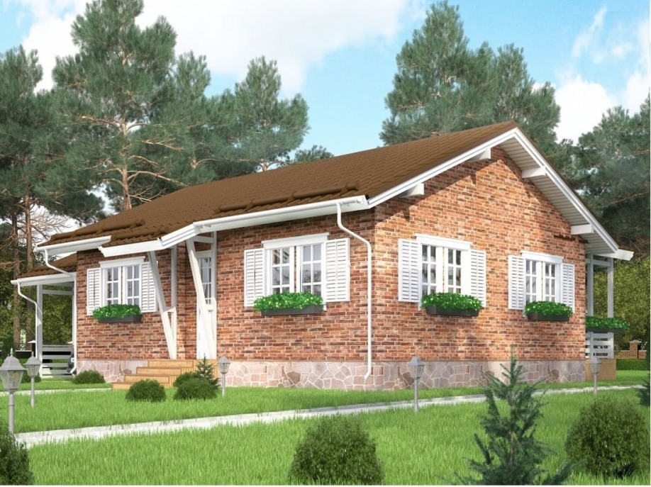 Дома из керамических блоков Бунгало M+ под ключ