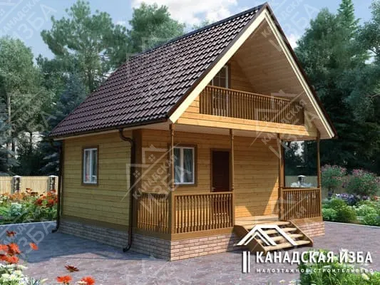 Каркасно-щитовой дом 6х6 «Садовод 2» Проект и цена строительства в Москве
