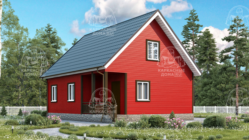 Каркасный дом 7.5x9 Проект "Халцедон"