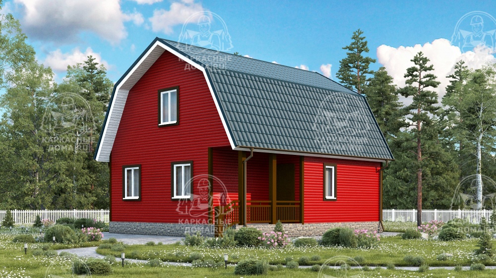 Каркасный дом 8x7.5 Проект "Жадеит"